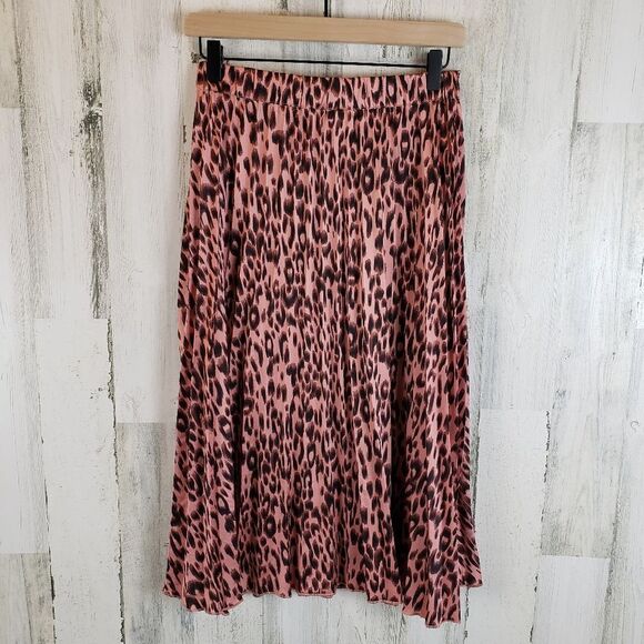 Peyton Jensen Leopard Pleated Skirt Sz XS - Picture 3 of 6